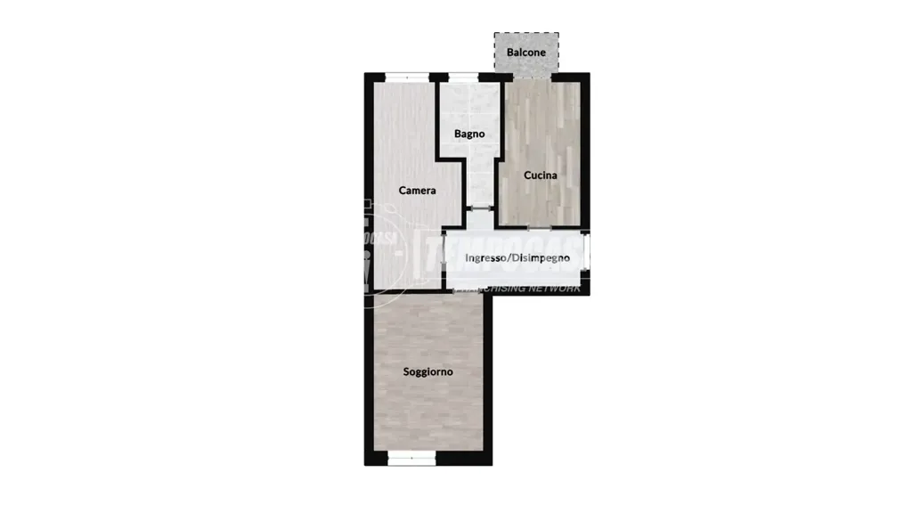 Plan - Brightly Laid-Out Flat with Balcony in Milan