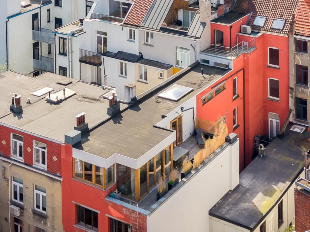 Vue aérienne - Penthouse Rénové avec Terrasse dans le Zuid d'Anvers