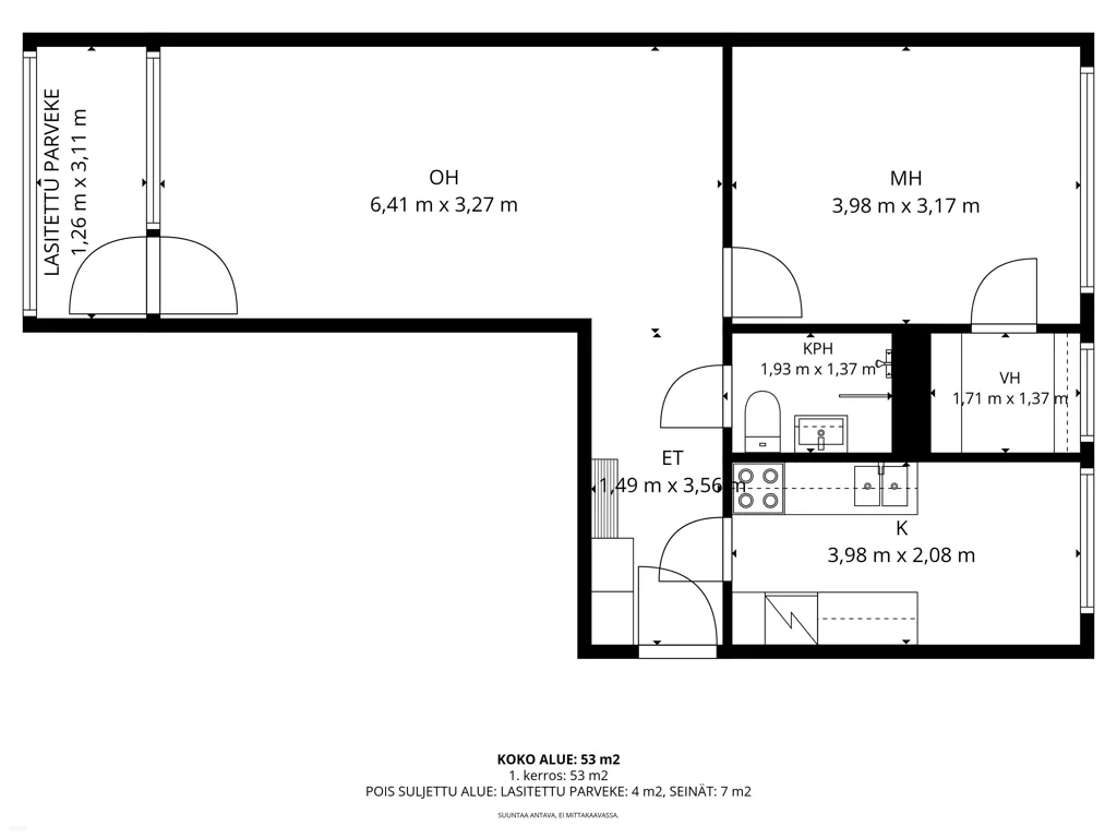 Plan - Apartment with Balcony in Helsinki