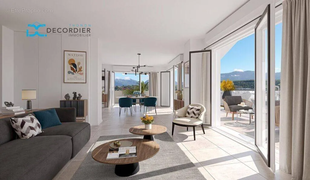 Séjour - Appartement T4 avec Terrasse à Thonon-les-Bains