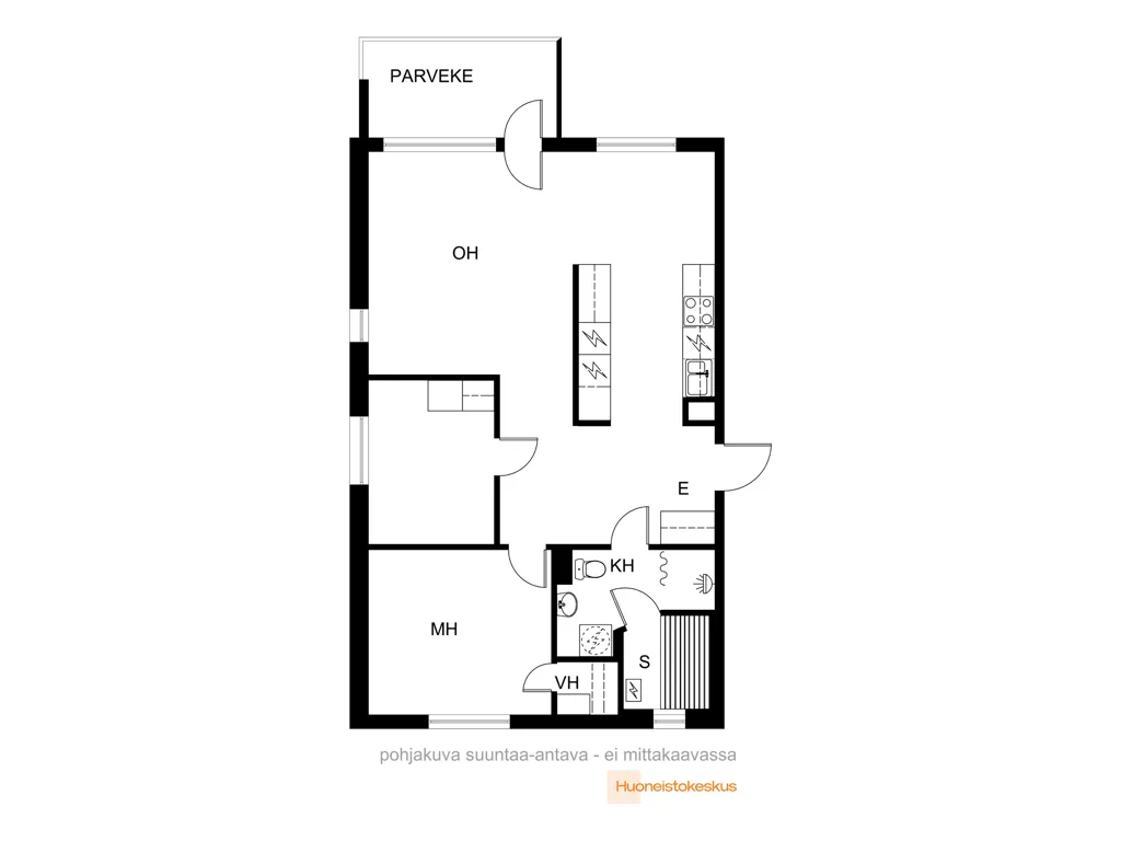 Planimetria - Ground Floor Apartment with Balcony in Karkkila