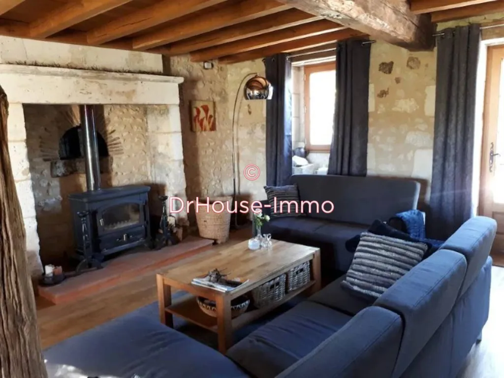 Séjour - Maison en Pierre avec Piscine à Verteillac