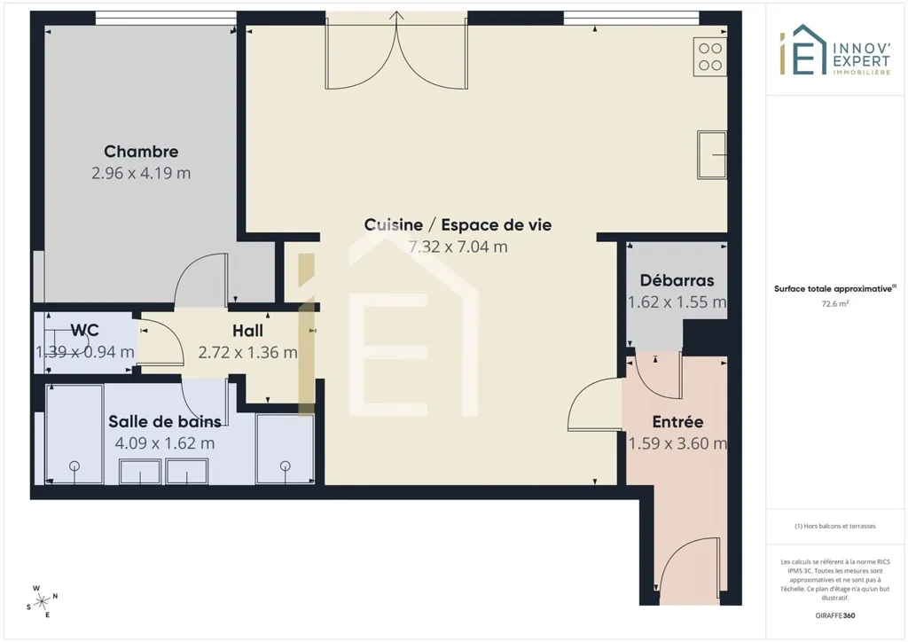 Planimetria - Bright 1-Bed Apartment in Jambes