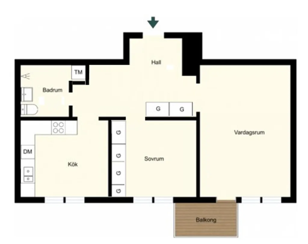 Plaan - Apartment with Balcony in Sundbyberg