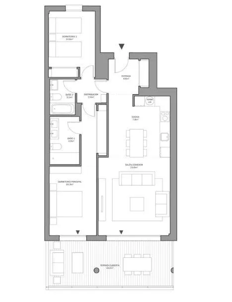 Plan - 3-Bedroom Apartment with Pool in Estepona