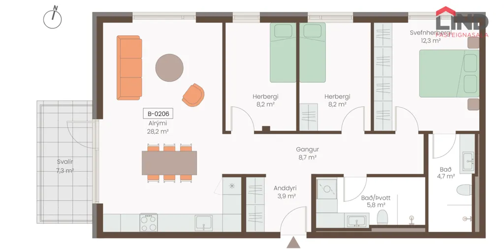 Plaan - Apartment with Sea View in Gufunes