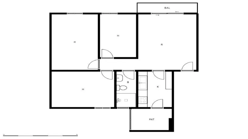 Plan - Family-orientated Flat with Balcony in Mataró