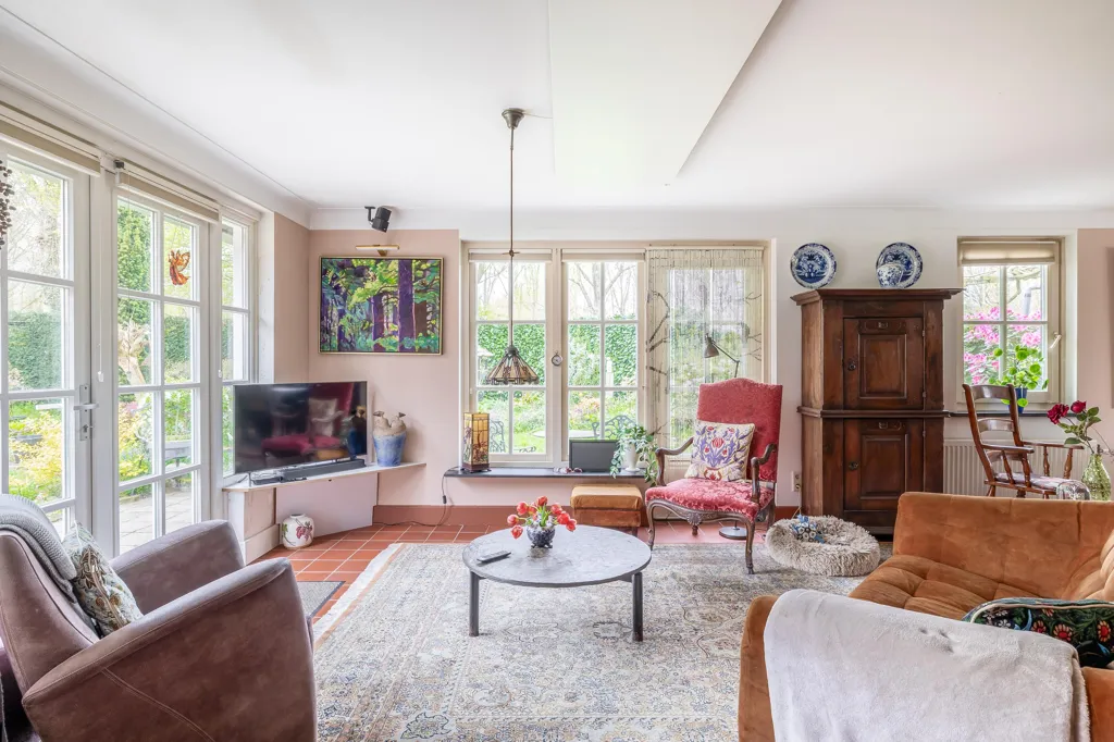 Living Room - Country House with Forest View in Deurne