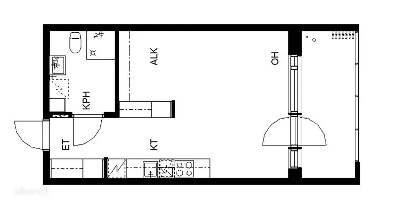 Plaan - Alcove Flat with Balcony in Kerava Centre