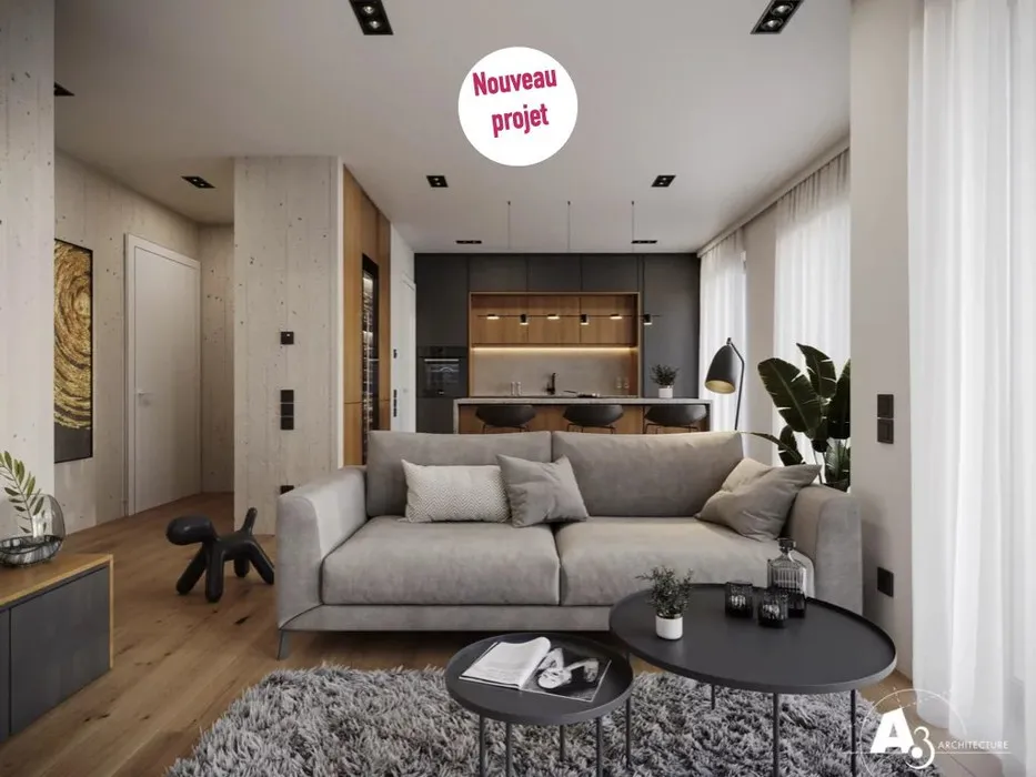 Séjour - Appartement Neuf avec Balcon à Bascharage