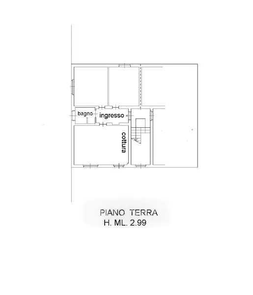 Plan - Rusticated Trilocale with Parking in Crema
