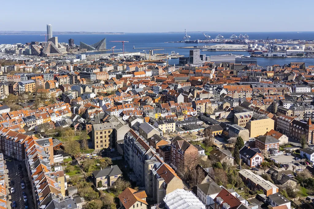 Aerial - Charming Renovated Flat with Parking in Øgaderne