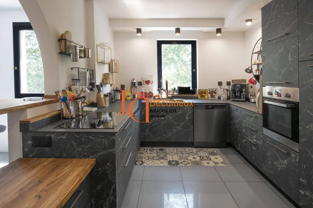 Köök - Luxury Duplex with River View in Lyon