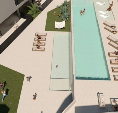 Vista aérea - Piso con piscina y vistas al mar en Carril