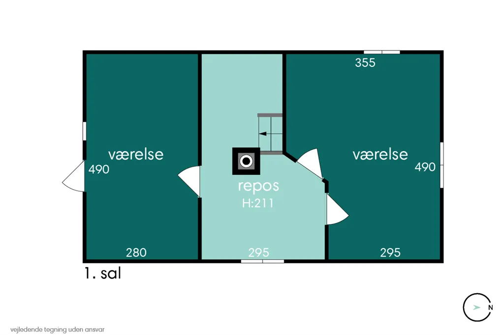 Planimetria - Villa with Fireplace in Uldal, Vojens