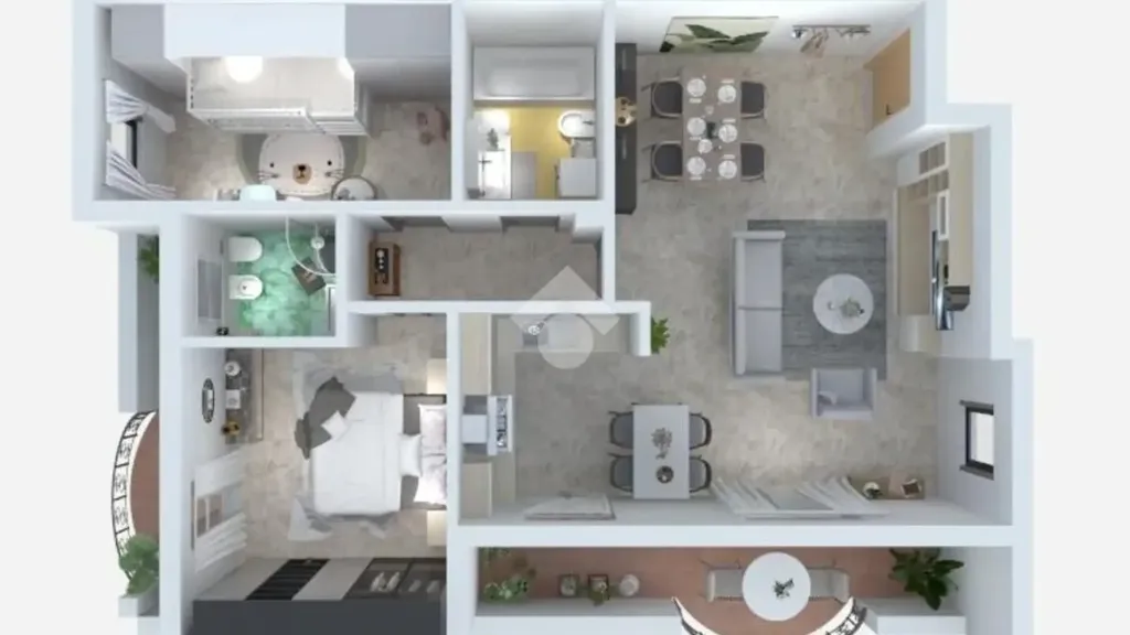 Plan - Attico with Balcony in Crespiatica