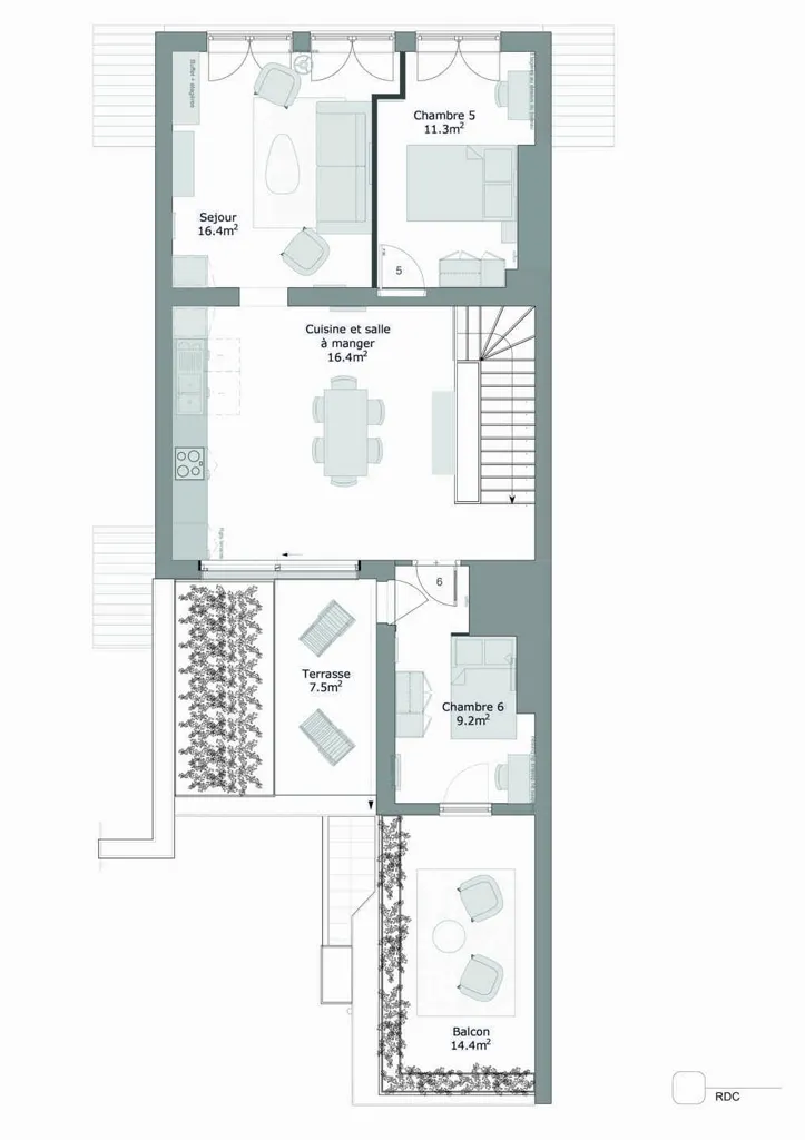 Plan - Appartement 6 chambres à Schaerbeek