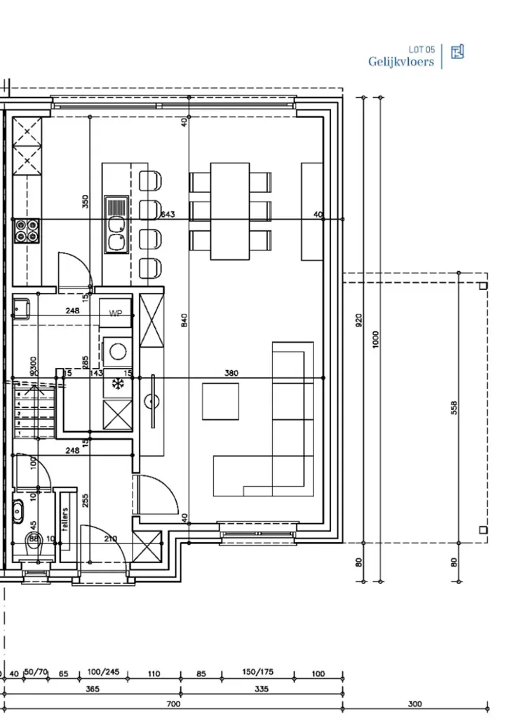 Plan - Maison en Pastorijstijl sur Terrain de 550m² à Oedelem