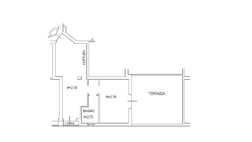 Plan - Bilocale with Terrace in Figline Valdarno