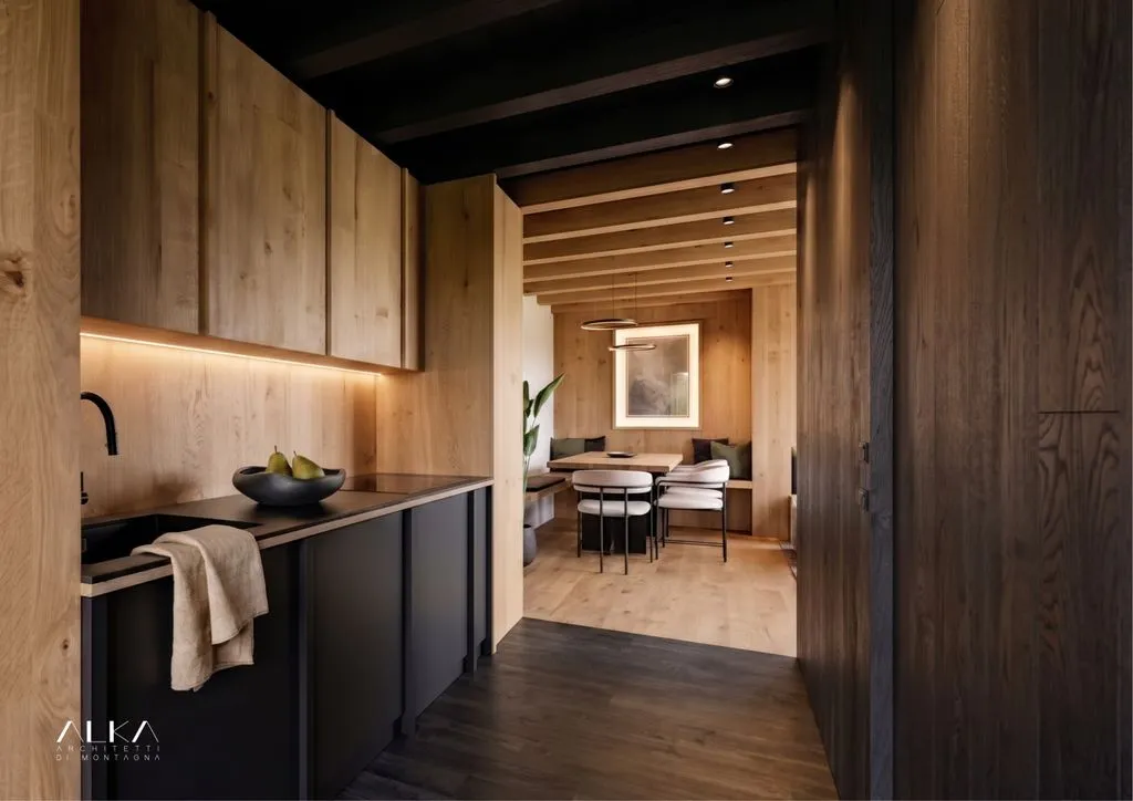 Cucina - Luxury Apartment with Panoramic View in Sappada