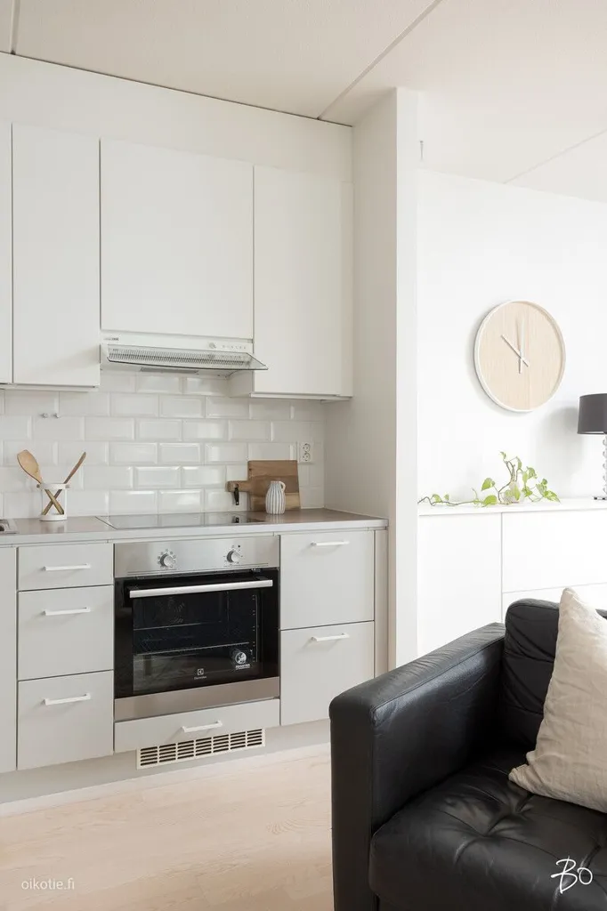 Kitchen - Modern Apartment with Balcony in Jyväskylä Centre