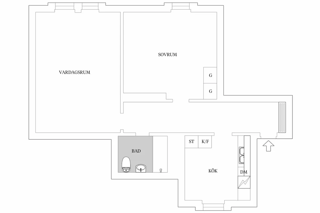 Plaan - Apartment with Garden in Simrishamnsgatan