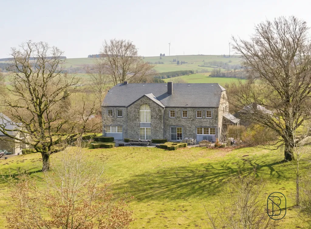 Aerial - Luxury House with Pool in Sainte-Ode Tillet