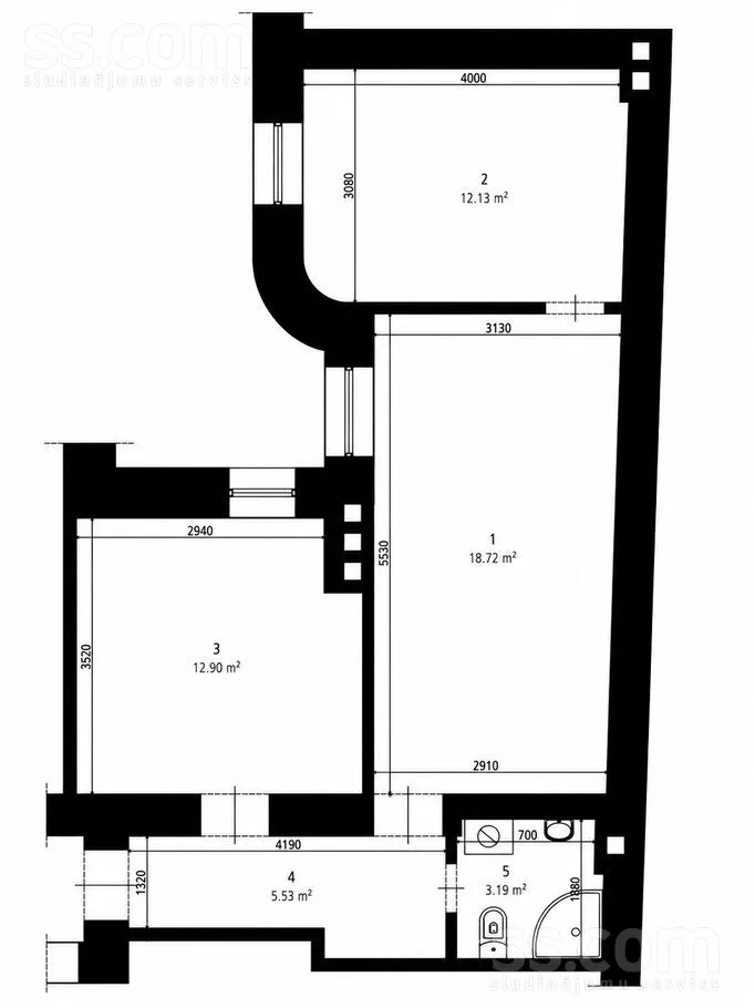 Appartement 2 pièces à Rīga