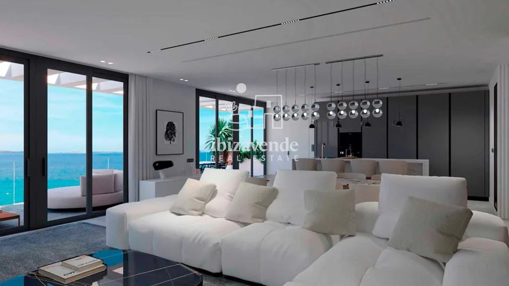 Séjour - New Build Apartment with Sea View in San Antonio