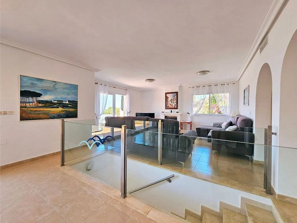 Living Room - Chalet with Pool and Sea View in Golf Area