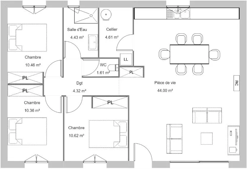Plan - Maison à Construire avec Jardin à Coarraze