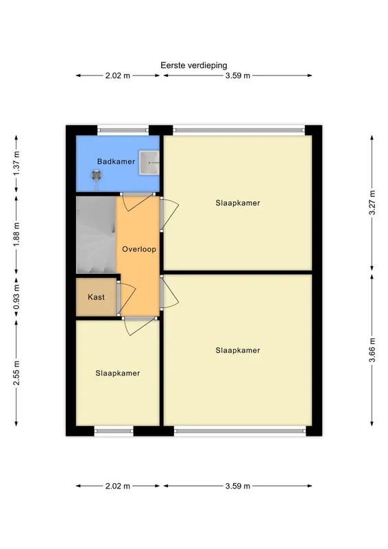 Floor Plan - 4-room house in Tilburg