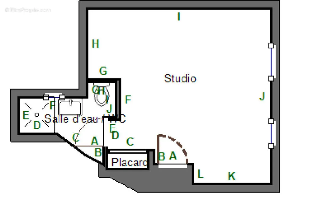 Planimetria - Studio with Market Square View in Le Vésinet
