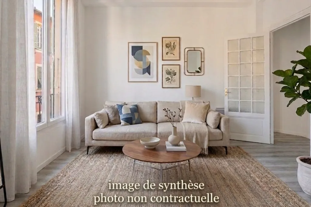 Séjour - Appartement 2 Pièces avec Vue sur Garibaldi à Nice