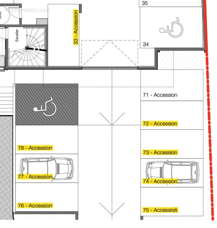 Plaan - Parking Lot with Secure Access in Juziers
