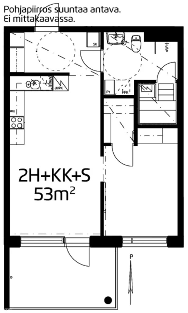 Plaan - Top-Floor Flat with Private Sauna in Takahuhti