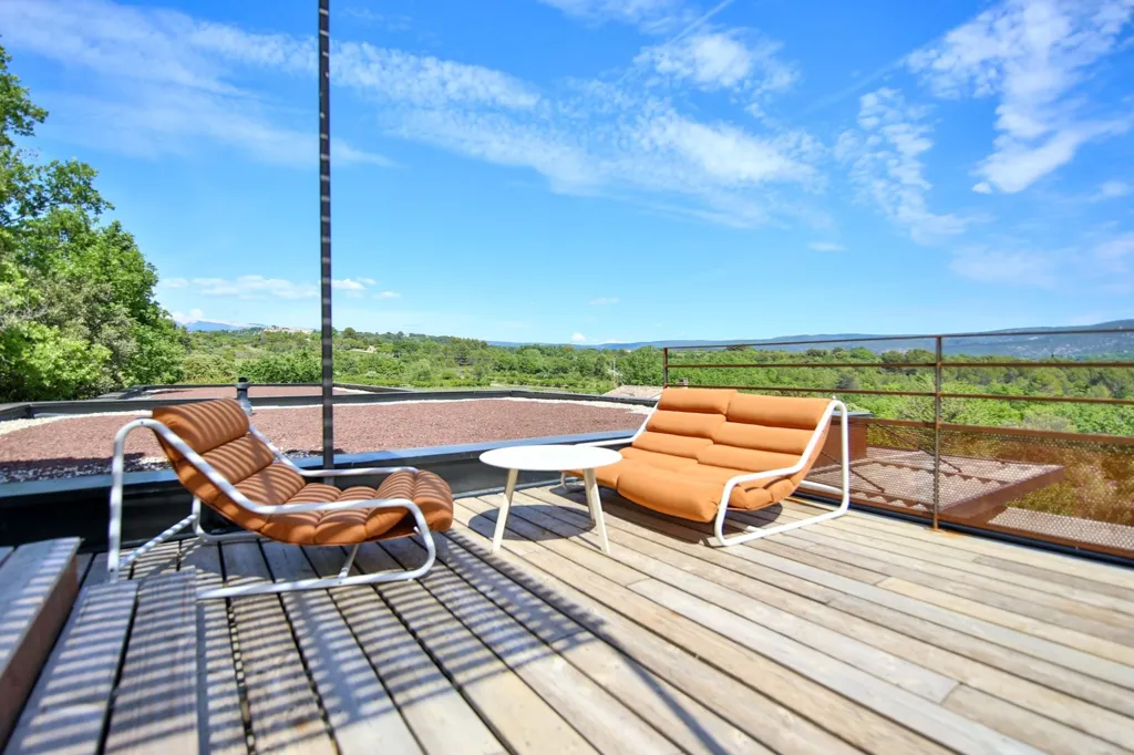Balcon - Maison Conçue par Architecte avec Piscine à Malemort-du-Comtat