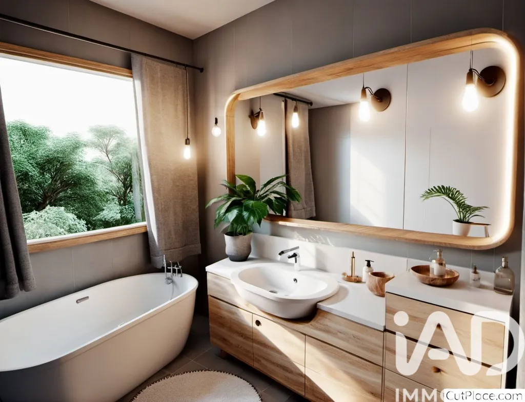 Salles de bain - Appartement Traversant avec Parc à Éragny