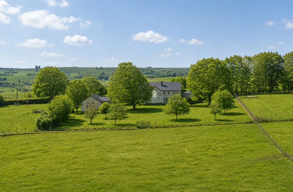 Aerial - Luxury House with Pool in Sainte-Ode Tillet