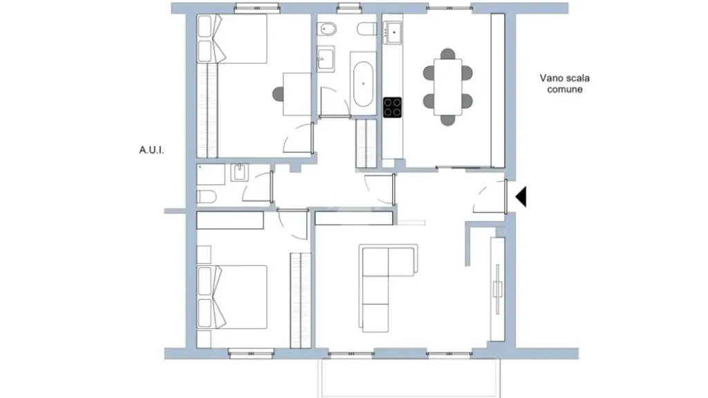 Plaan - 3-Bedroom Apartment with Balcony in Lainate
