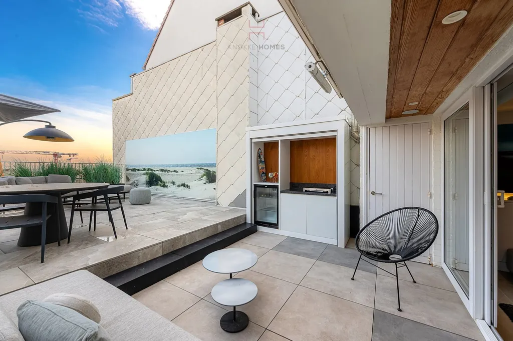 Terrasse - Duplex Mansardé avec Mezzanine et Vue Mer à Zeedijk-Het-Zoute