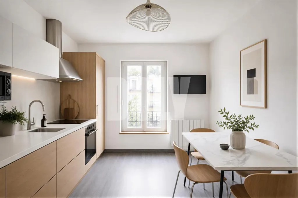 Köök - Bright 2-Bed Flat with Private Cellar in Suresnes