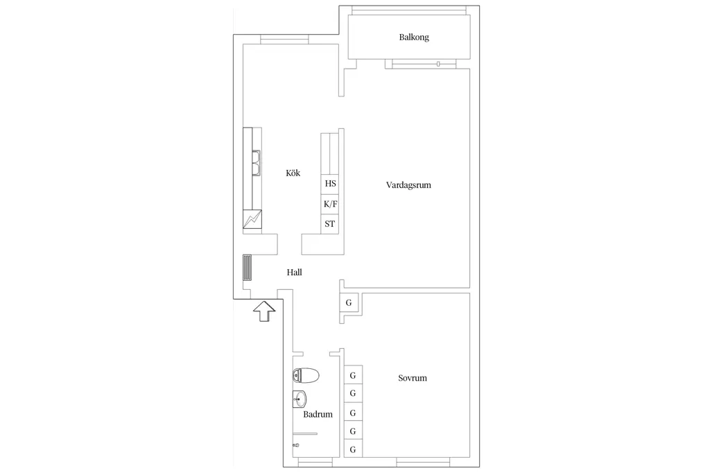 Planimetria - Apartment with West-Facing Balcony in Göteborg