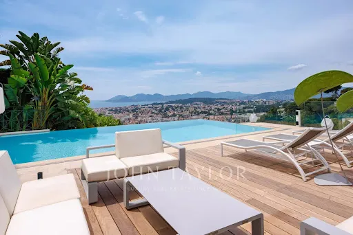 Piscine - Villa Contemporaine avec Vue Mer au Cannet