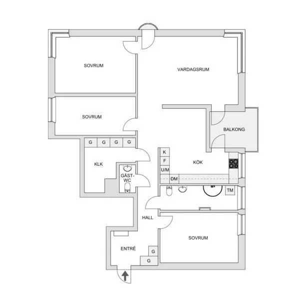 Plan - Apartment with Balcony in Sörgården