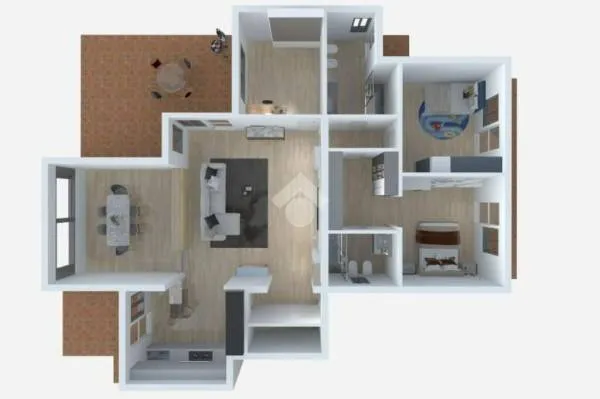 Planimetria - Rear-Facing Apartment with Terraces in Malgrate