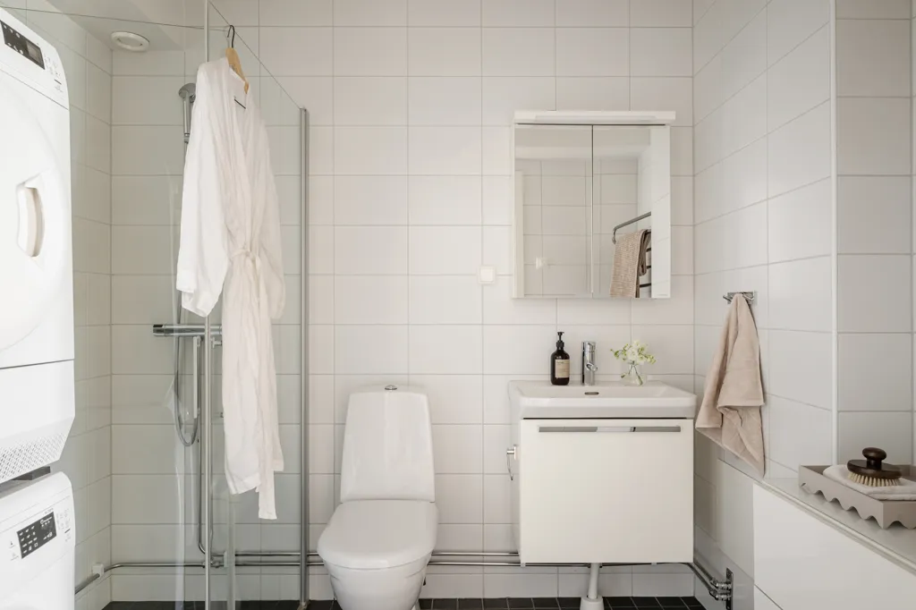 Bathrooms - Apartment with West-Facing Balcony in Sundbyberg