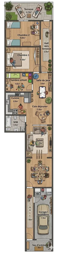 Plaan - Transformable Flat with Terrace in Auvelais