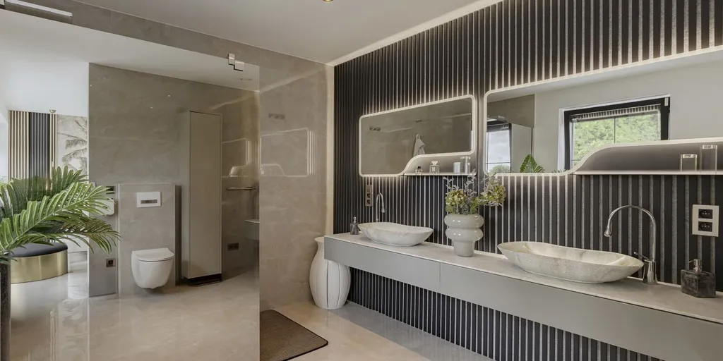Bathrooms - Contemporary Villa with Field Views in Wemmel