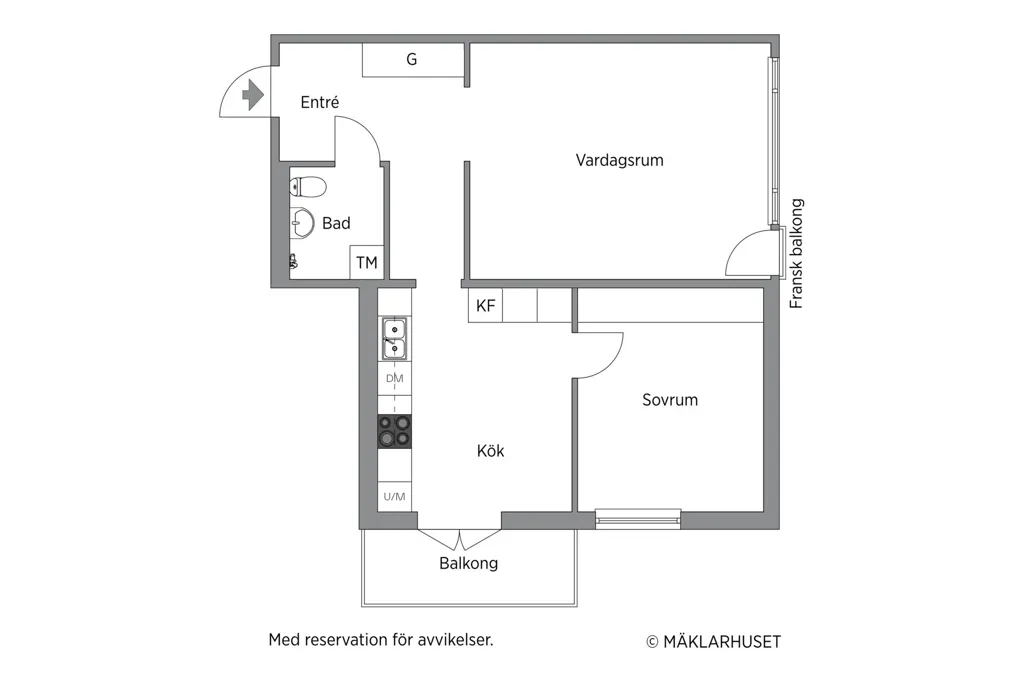 Plan - Bright Two-Bedroom Apartment on Havstenavägen